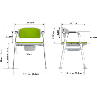 Commode douchestoel 2 in 1