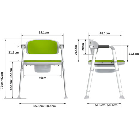 Commode douchestoel 2 in 1